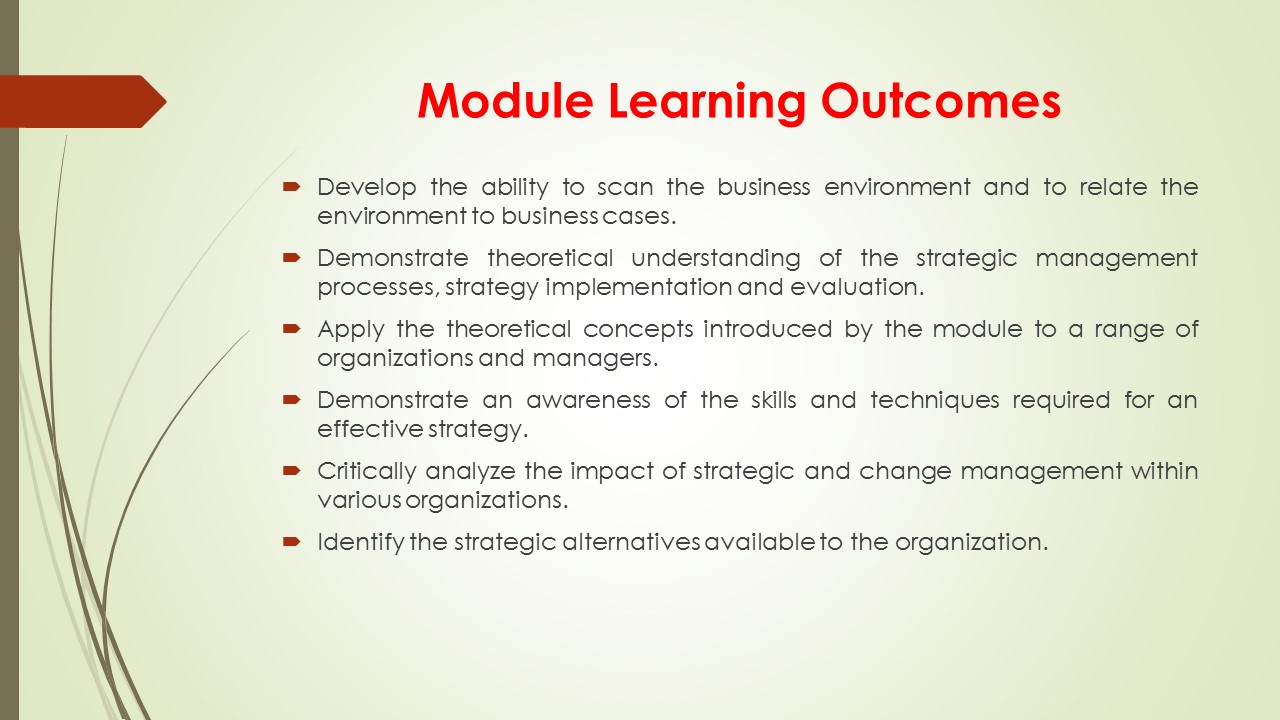 Module learning outcomes